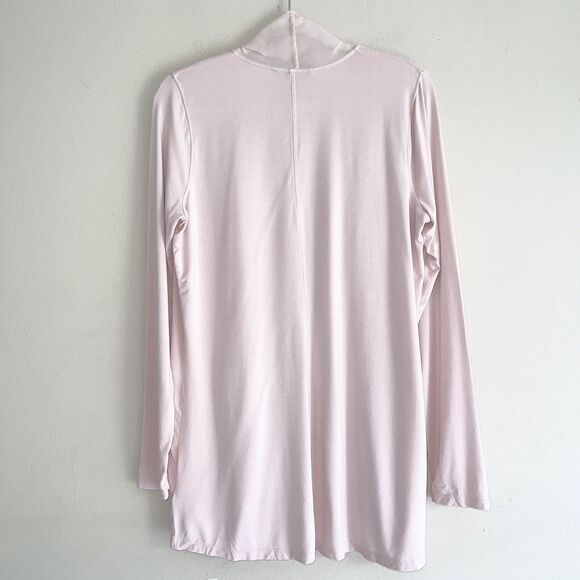 Ralph Lauren Lightweight Longline Cardigan M Sheer Panel Knit Rose Long Sleeves - Picture 5 of 9